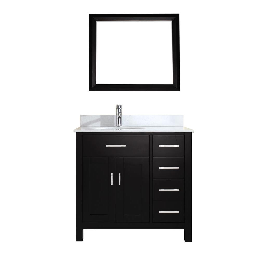 Studio Bathe Jackie 36 in. Vanity in White with Marble Vanity Top in