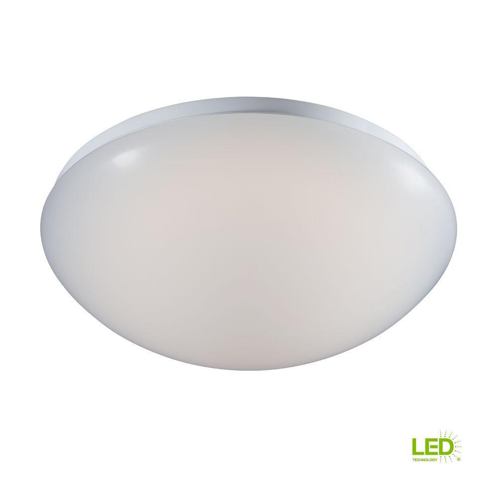 Commercial Electric 11 In Low Profile White Integrated Led Round Commercial Electric 11 In Low Profile White Integrated Led Round Puff Flush Mount