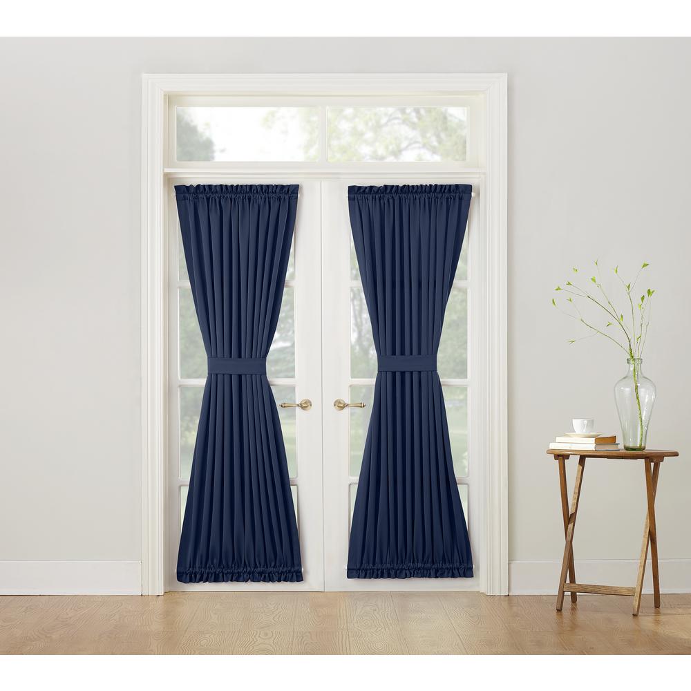 Sun Zero Semi Opaque Gregory Navy Room Darkening Door Panel