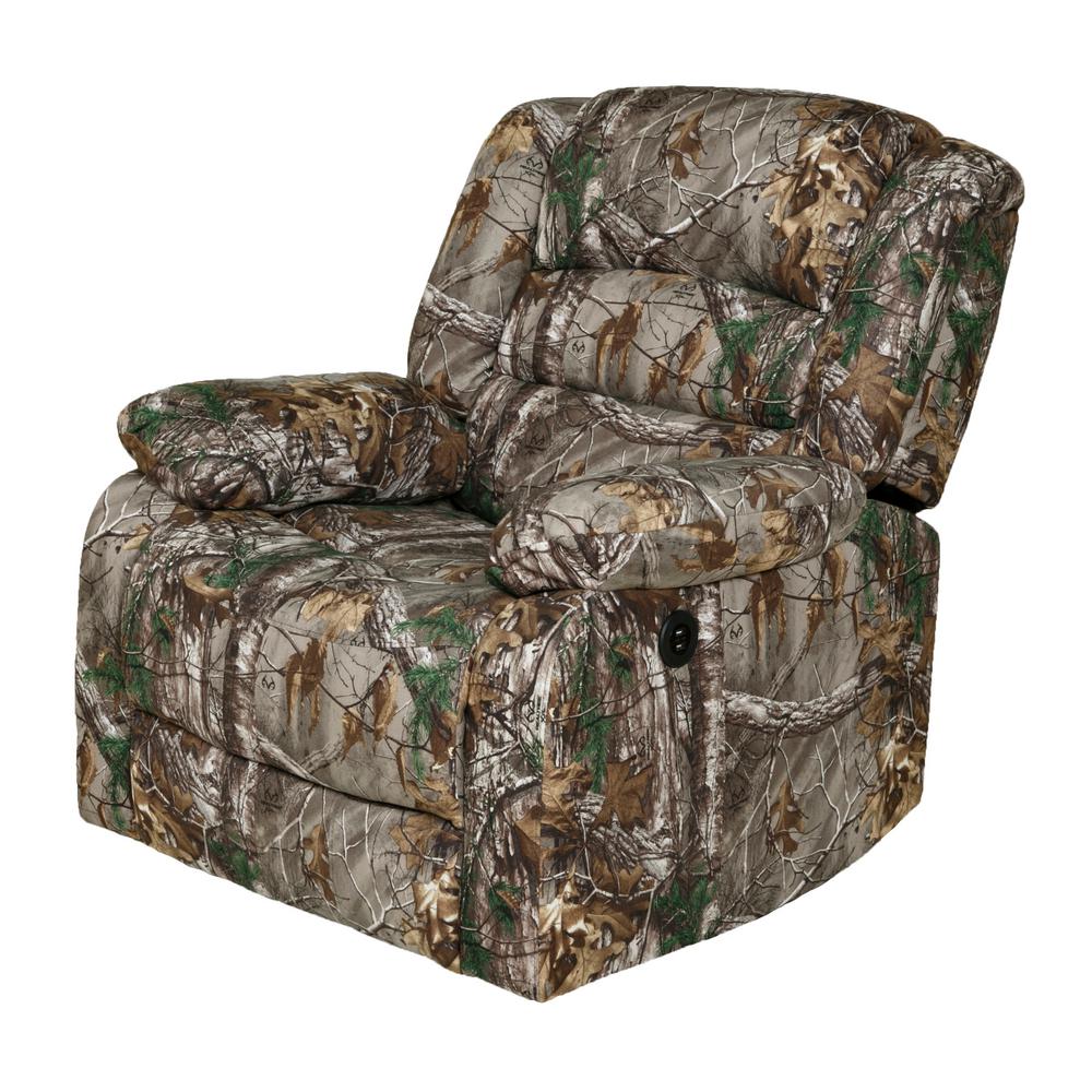 Relaxzen Longstreet Realtree Camo Microfiber Massage Rocker Recliner