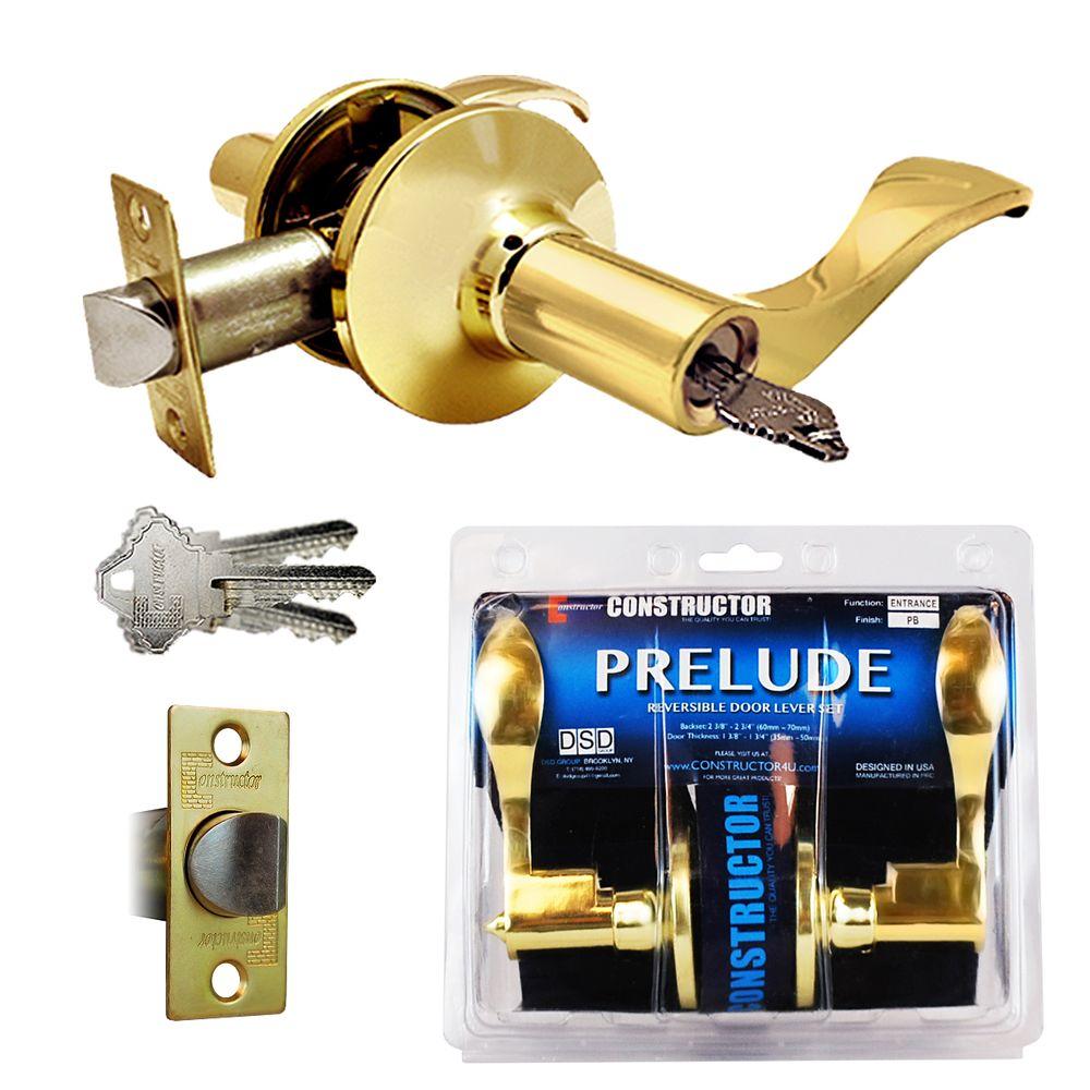 Constructor Prelude Passage Lever Door Lock Set Satin Nickel for Hallway Closet