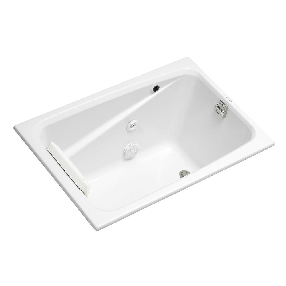 Kohler Greek 4 ft. Acrylic Rectangular Drop-in Whirlpool Bathtub with Heater in... by KOHLER