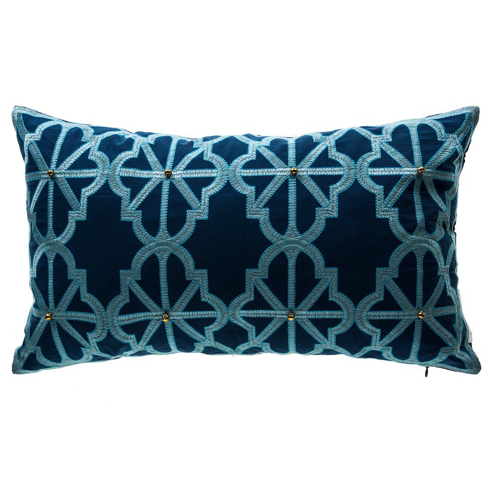 Bombay Outdoors Tivoli Damask Lumbar Outdoor Throw Pillow Ch0l386a