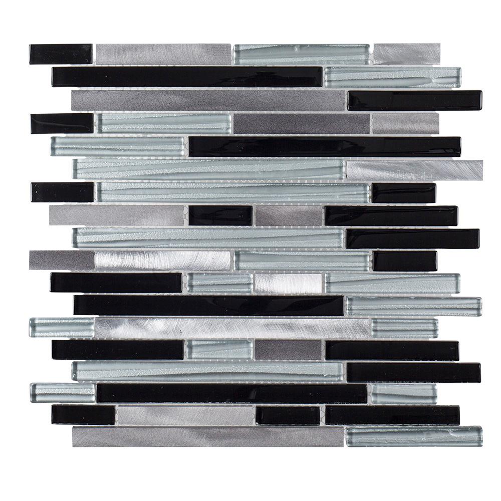 Jeffrey Court Binary Code Gray And Blue, Glass Mosaic Tile Backsplash Home Depot