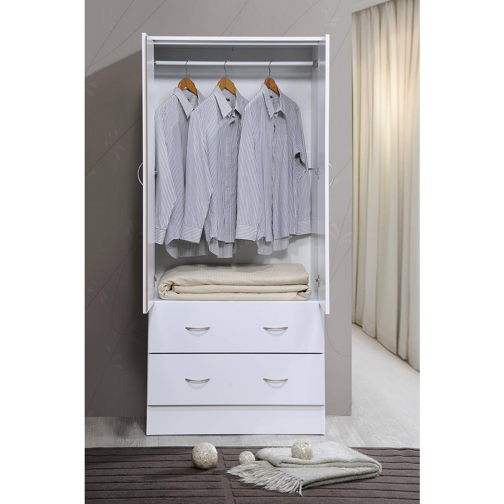 Unbranded 2-Door 72 in. H x 31.5 in. W x 17 in. D Armoire with 2 ...