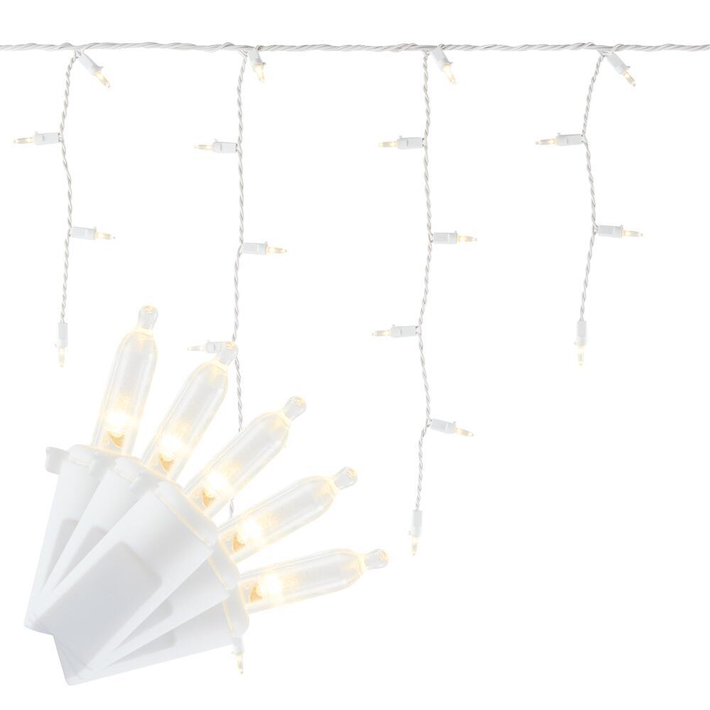 Home Accents Holiday 300-Light LED Smooth Mini Icicle Super Bright Constant On Warm White