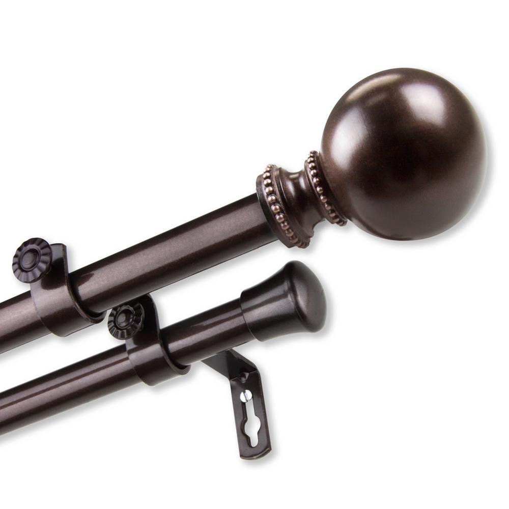 28 in. to 48 in. Adjustable 13/16 in. Stevie Double Curtain Rod in