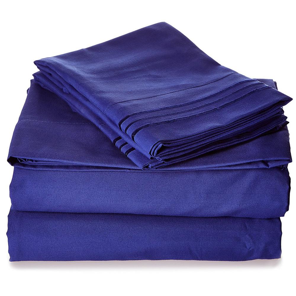 Elegant Comfort 4 Piece Royal Blue Solid Microfiber King Sheet Set V01 K Royalblue The Home Depot - Royal Blue Queen Bed Sheets Elegant Comfort 4 Piece Royal Blue Solid Microfiber King Sheet Set V01 K Royalblue The Home Depot - Royal Blue Queen Bed Sheets