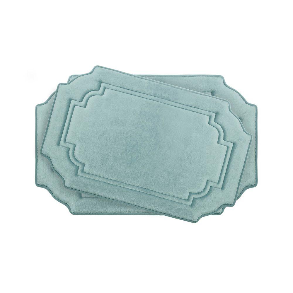 Lavish Home 2Piece Platinum Memory Foam Bath Mat Set6710S The Home Depot