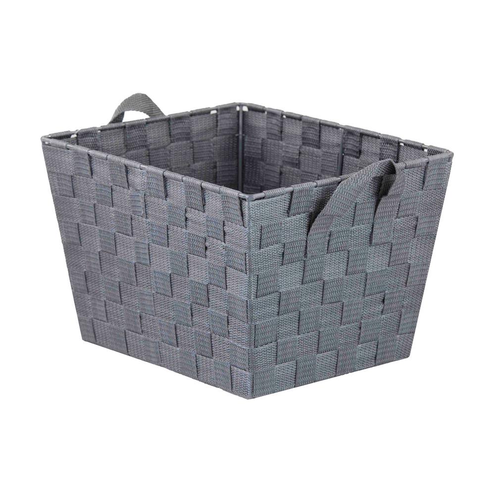 Home Basics 13 in. x 5 in. Gray Non Stackable Bin-PB49146 - The Home Depot