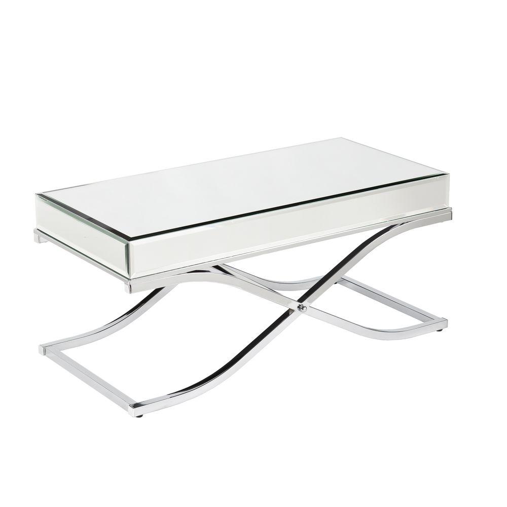Southern Enterprises Alice Mirrored Chrome Coffee Table Hd864976 Southern Enterprises Alice Mirrored Chrome Coffee Table Hd864976 The Home Depot