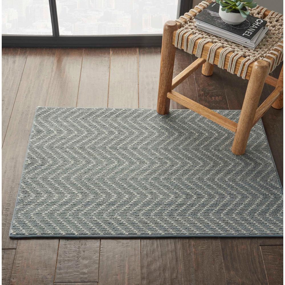 Natural Harmony Merino Herringbone Slate Custom Area Rug With Pad