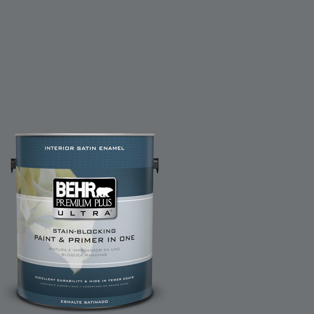 BEHR Premium Plus Ultra 1 gal. PPU1810 Natural Gray Satin Enamel