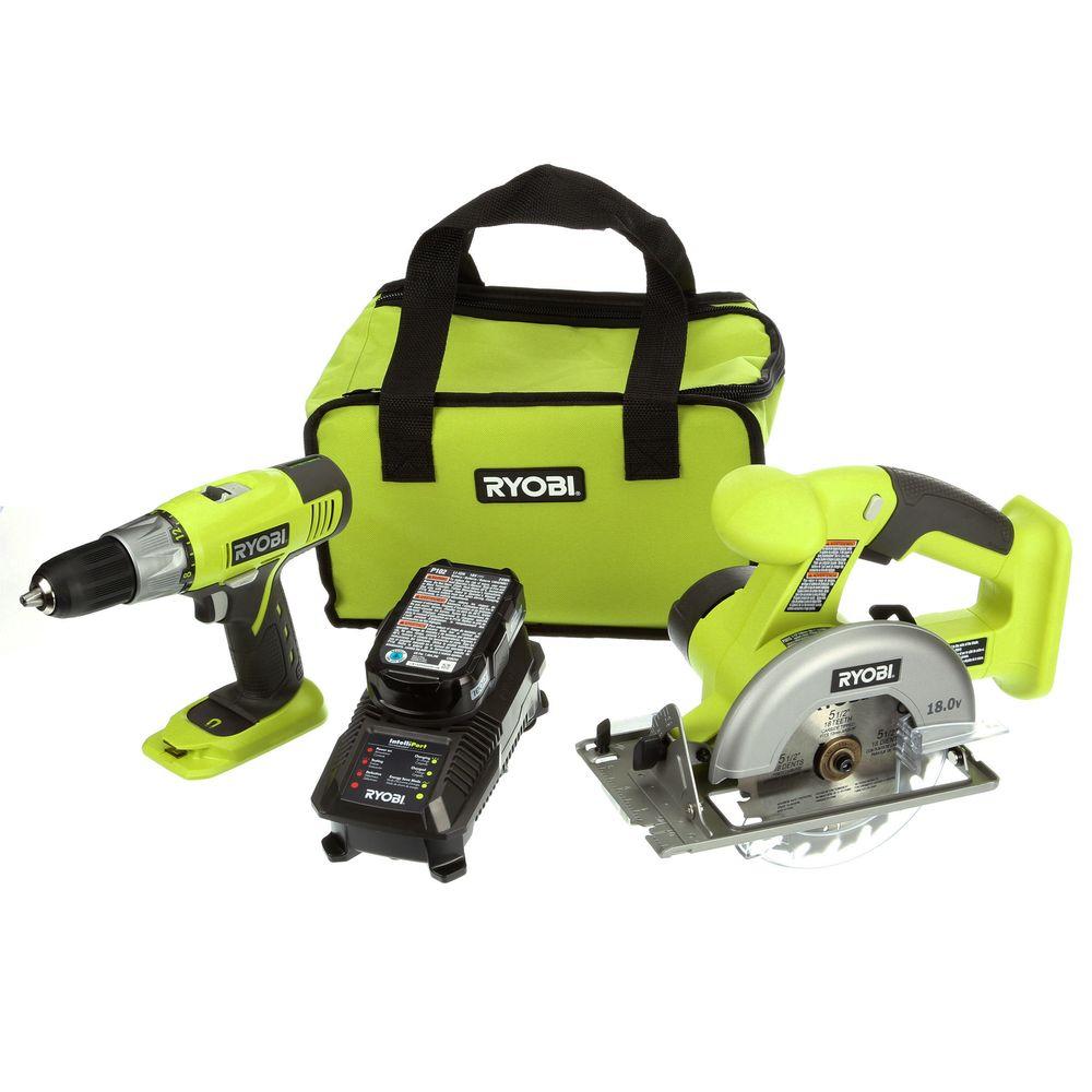 Ryobi 18-Volt ONE+ Lithium-Ion Starter Combo Kit (2-Tool) by Ryobi