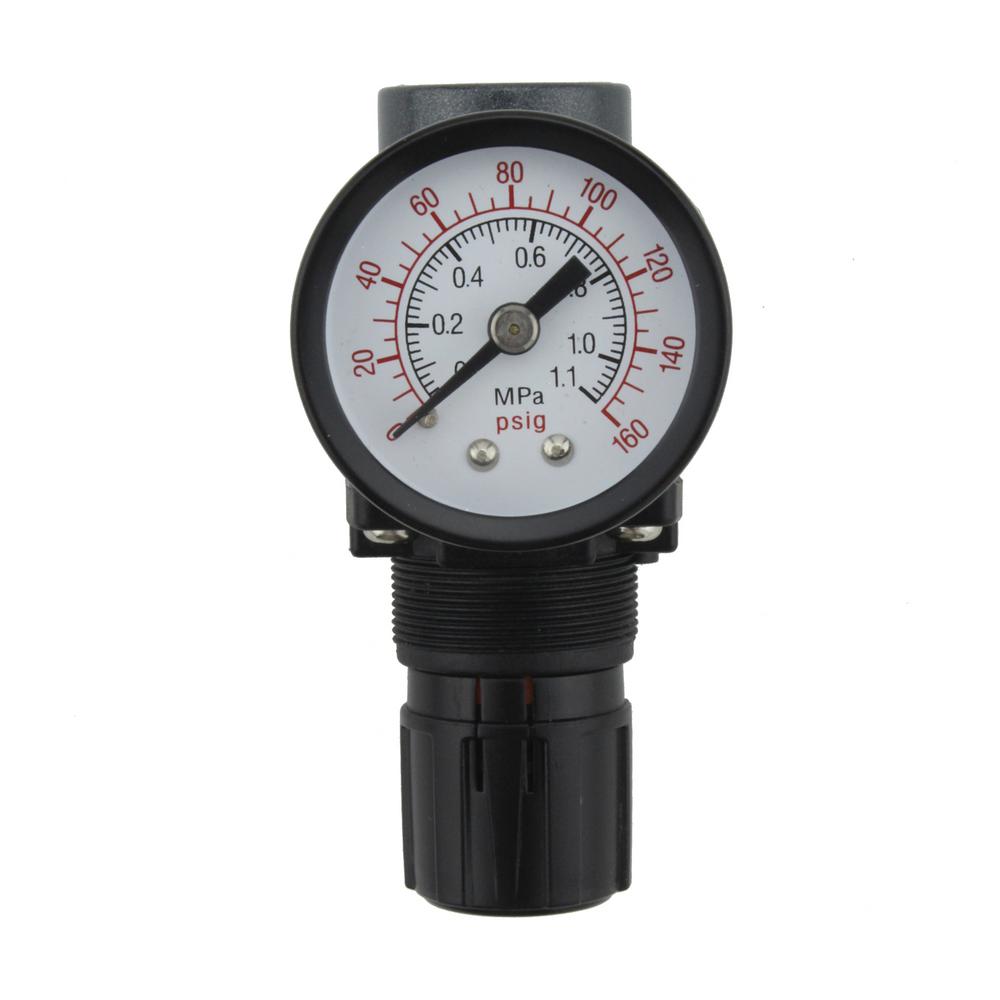 New 1//4/" MINI REGULATOR W// GAUGE FOR COMPRESSOR COMPRESSED AIR PRESSURE