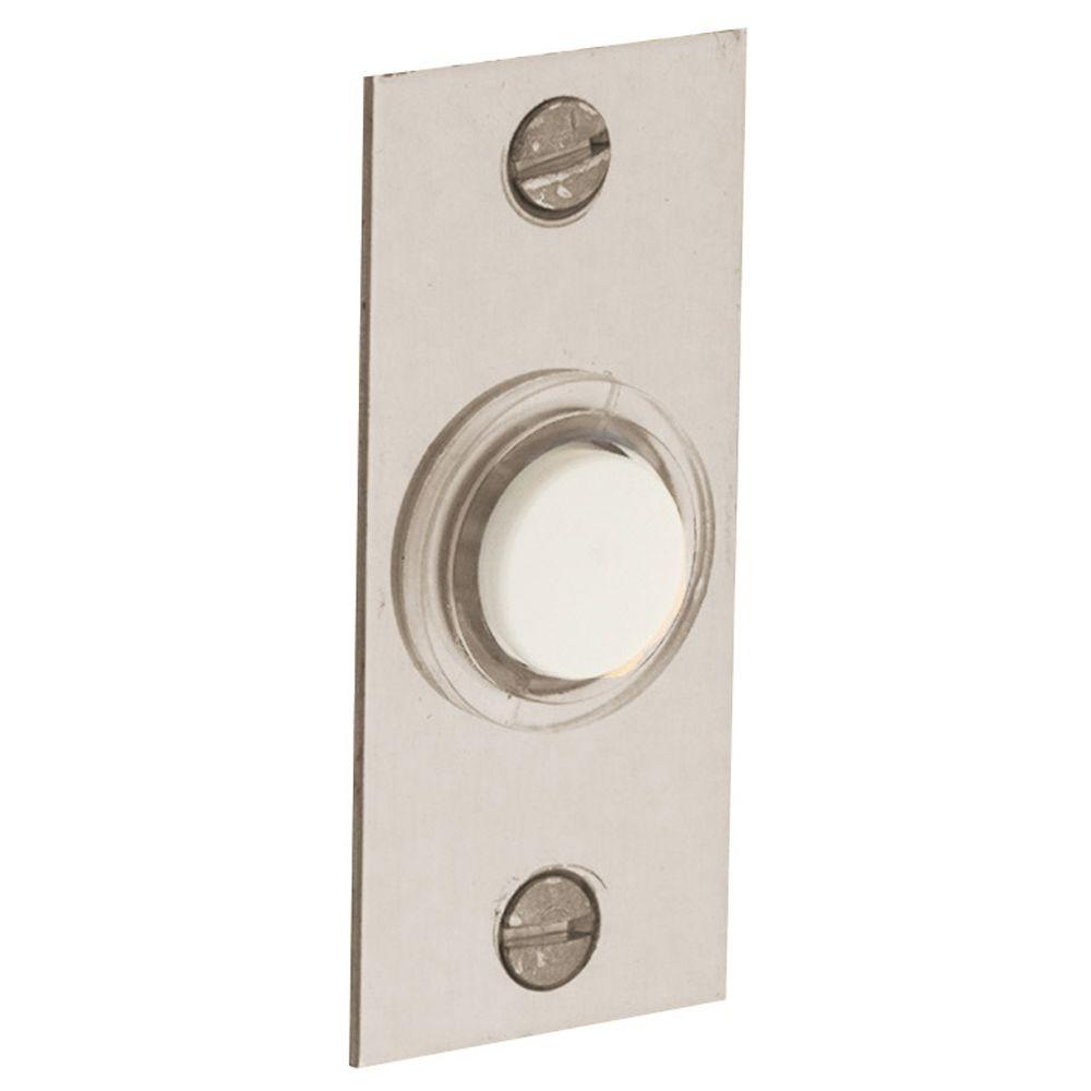 Baldwin 2.5 in. Rectangular Wired Lighted Doorbell Button in Satin