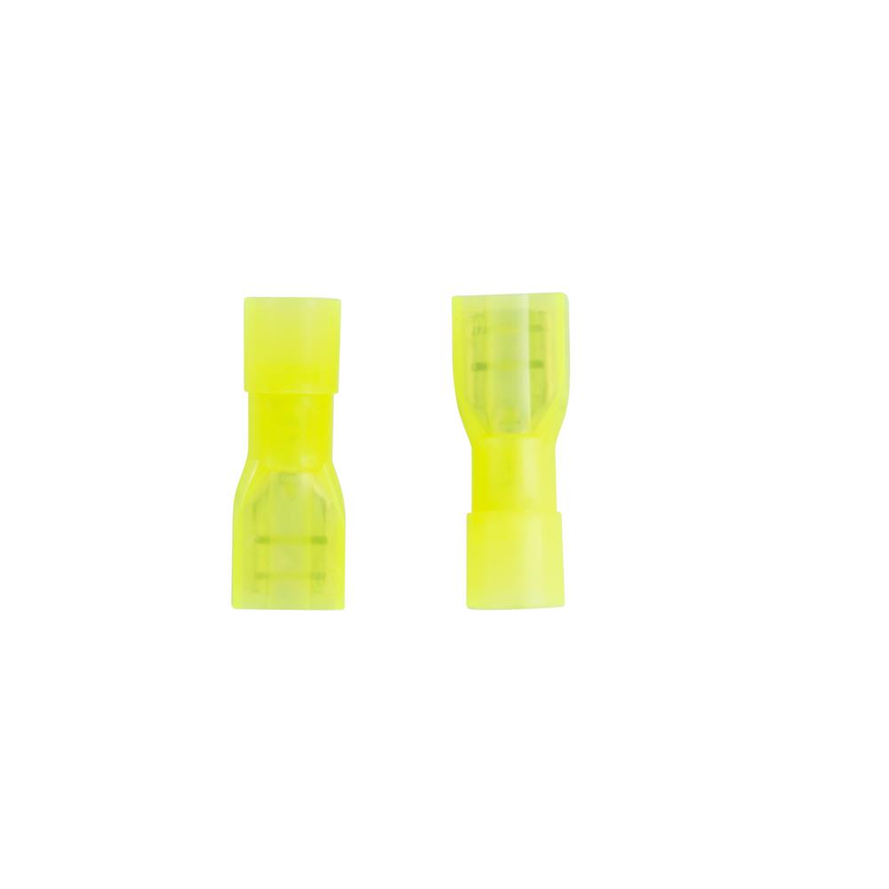 12-10 Male Disconnect Crimp Terminal Yellow 50 Pcs. 1//4