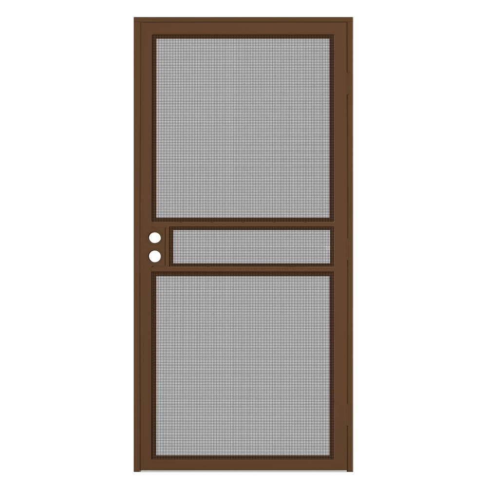 Unique Home Designs 36 In X 80 In Copper Surface Mount Clearguard Security Door With Meshtec Screen