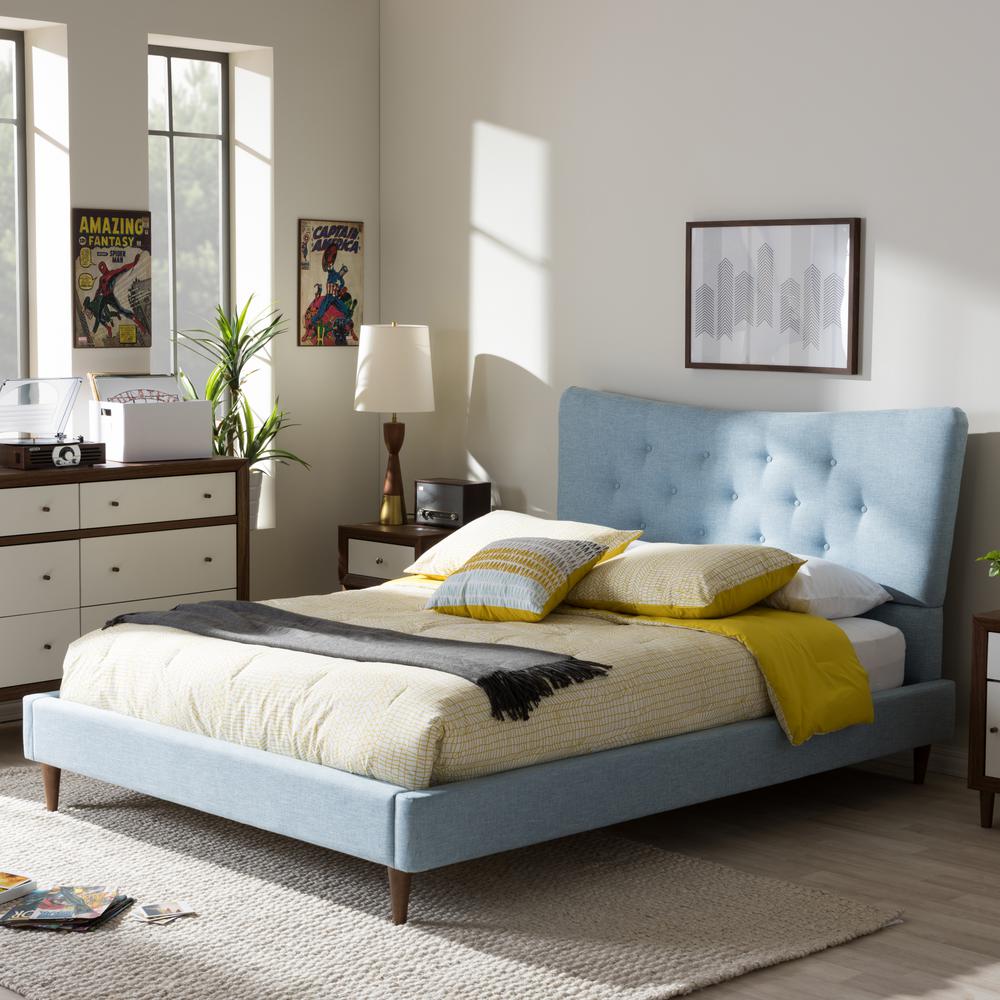 Baxton Studio Hannah Blue Queen Upholstered Bed-28862-7007-HD - The ...