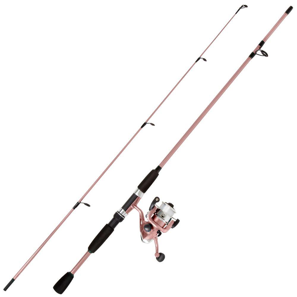 pink fishing rod and reel