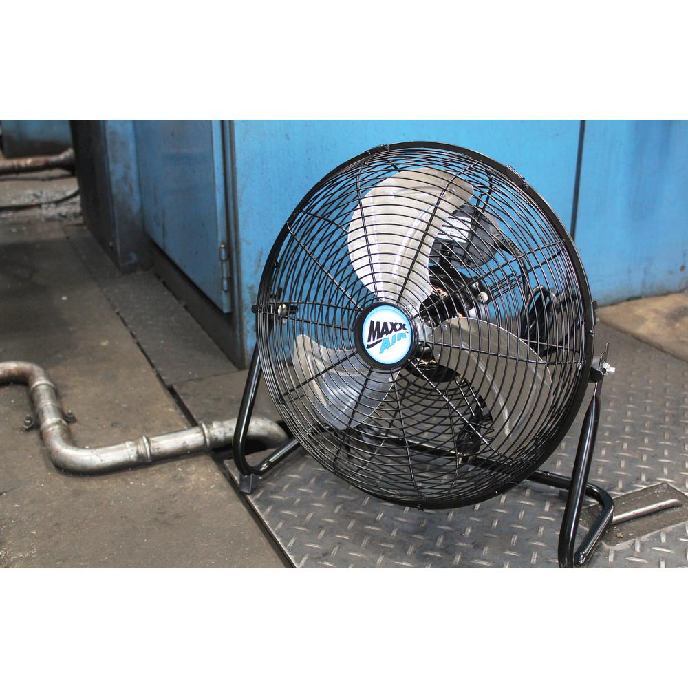 Home & Garden MaxxAir Floor Fan 14 in Black Steel 3Speed Grounded
