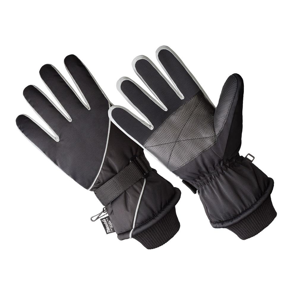 grey ski gloves