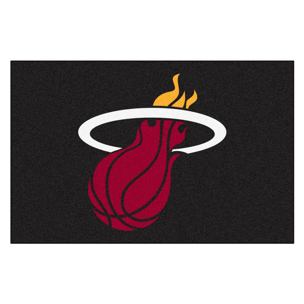 Fanmats Nba Miami Heat Black 2 Ft X 3 Ft Area Rug 11913 The