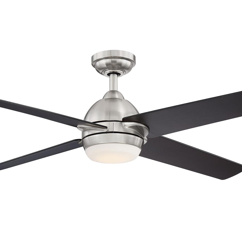 Fifth And Main Lighting Trenton 52 In Led Brushed Nickel Ceiling Fan With Espresso Blades