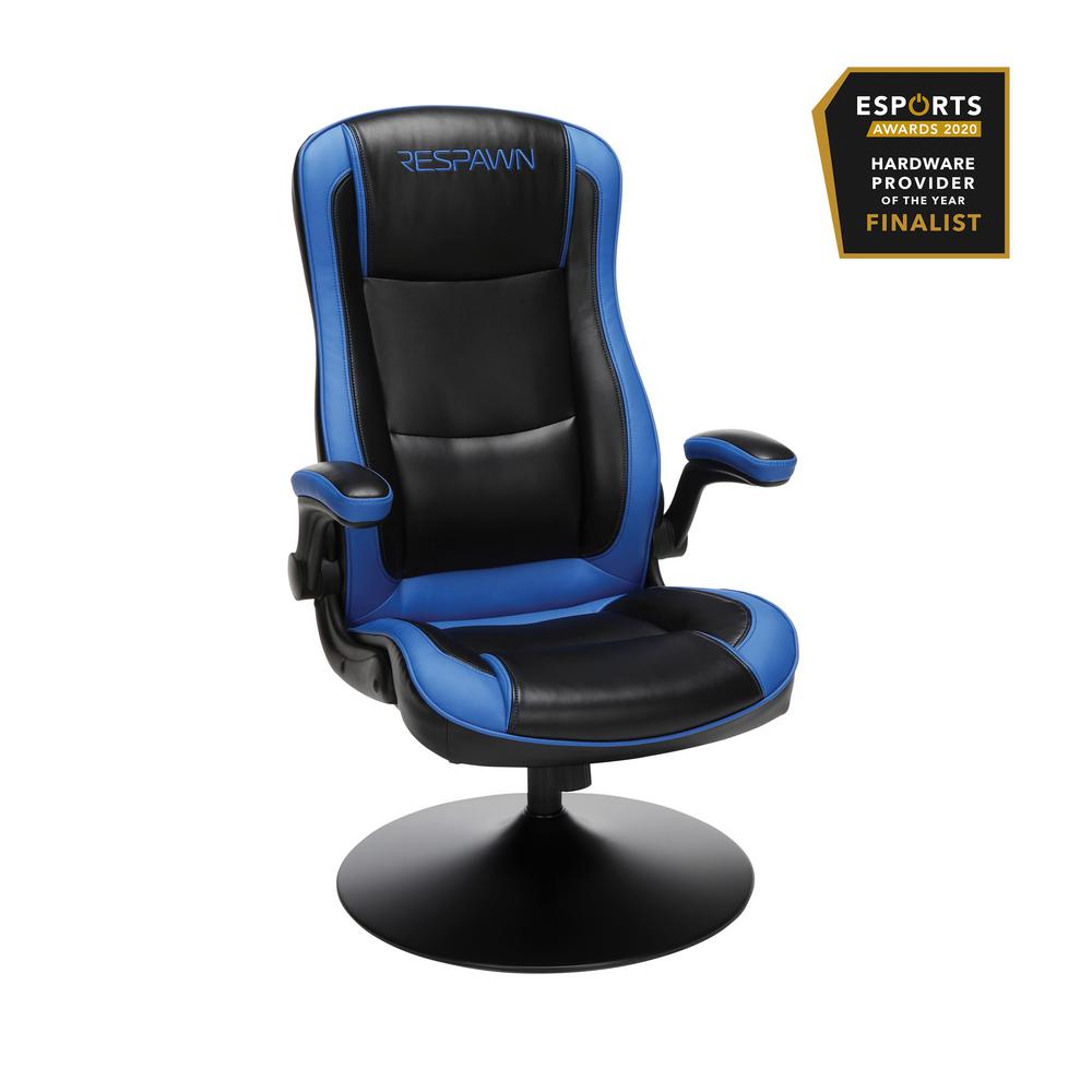 Furniwell Rocking Gaming Chair Rocker Racing Style Computer Chair Office Highback Leather Chair Blue