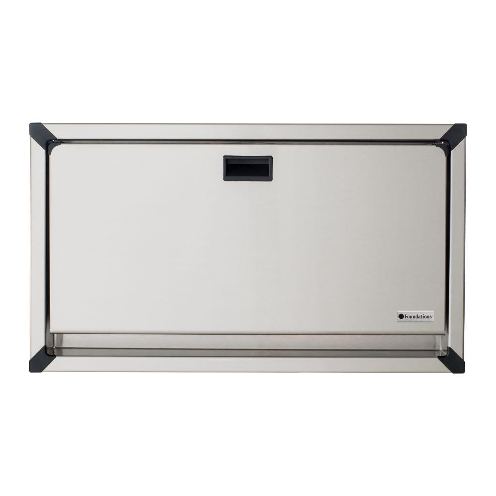 recessed stainless steel baby changing station