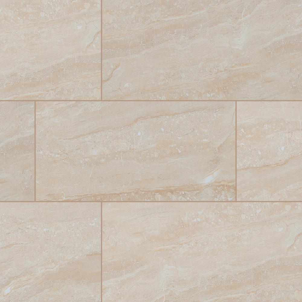 MSI Romagna Ivory 12 in. x 24 in. Polished Porcelain Floor and Wall