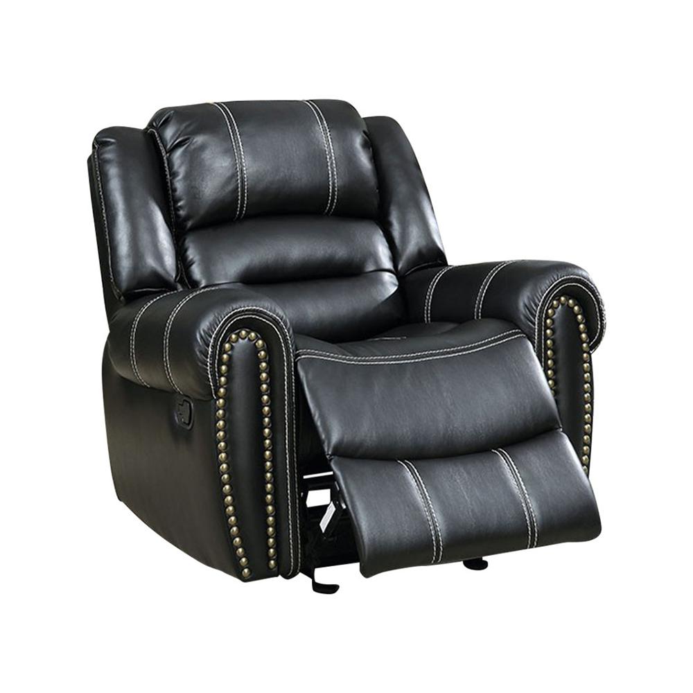 black leather glider rocker