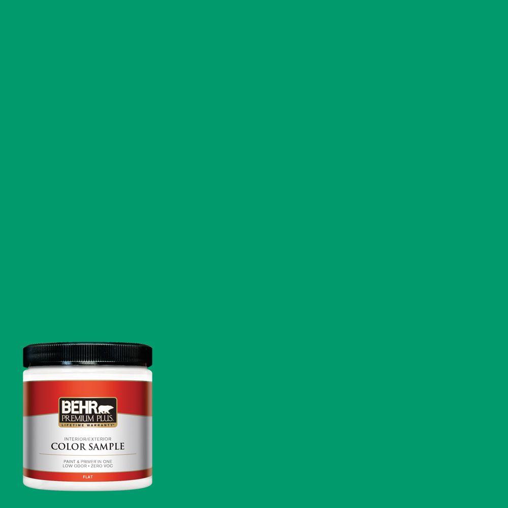 Behr Premium Plus 8 Oz S G 460 Mint Sprig Flat Interior Exterior Paint And Primer In One Sample