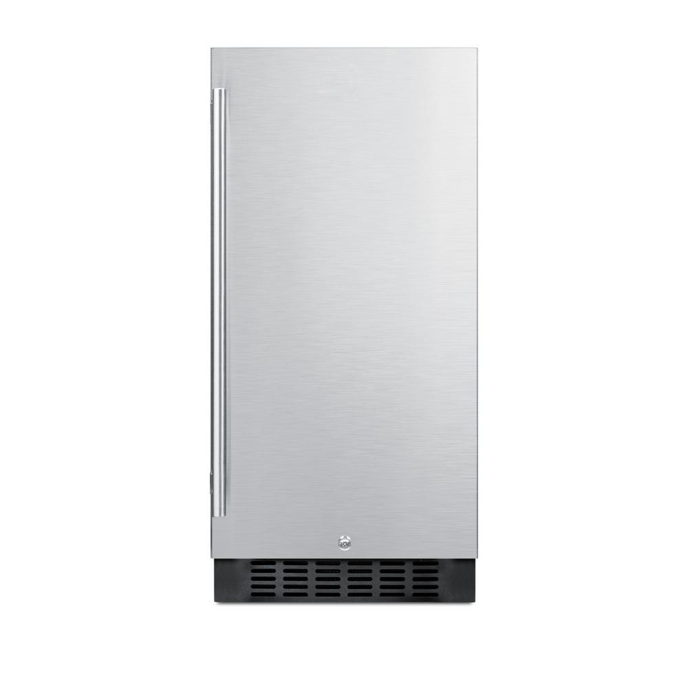 Summit Appliance 15 in. 2.2 cu. ft. Mini Fridge in Stainless Steel, Silver/Black