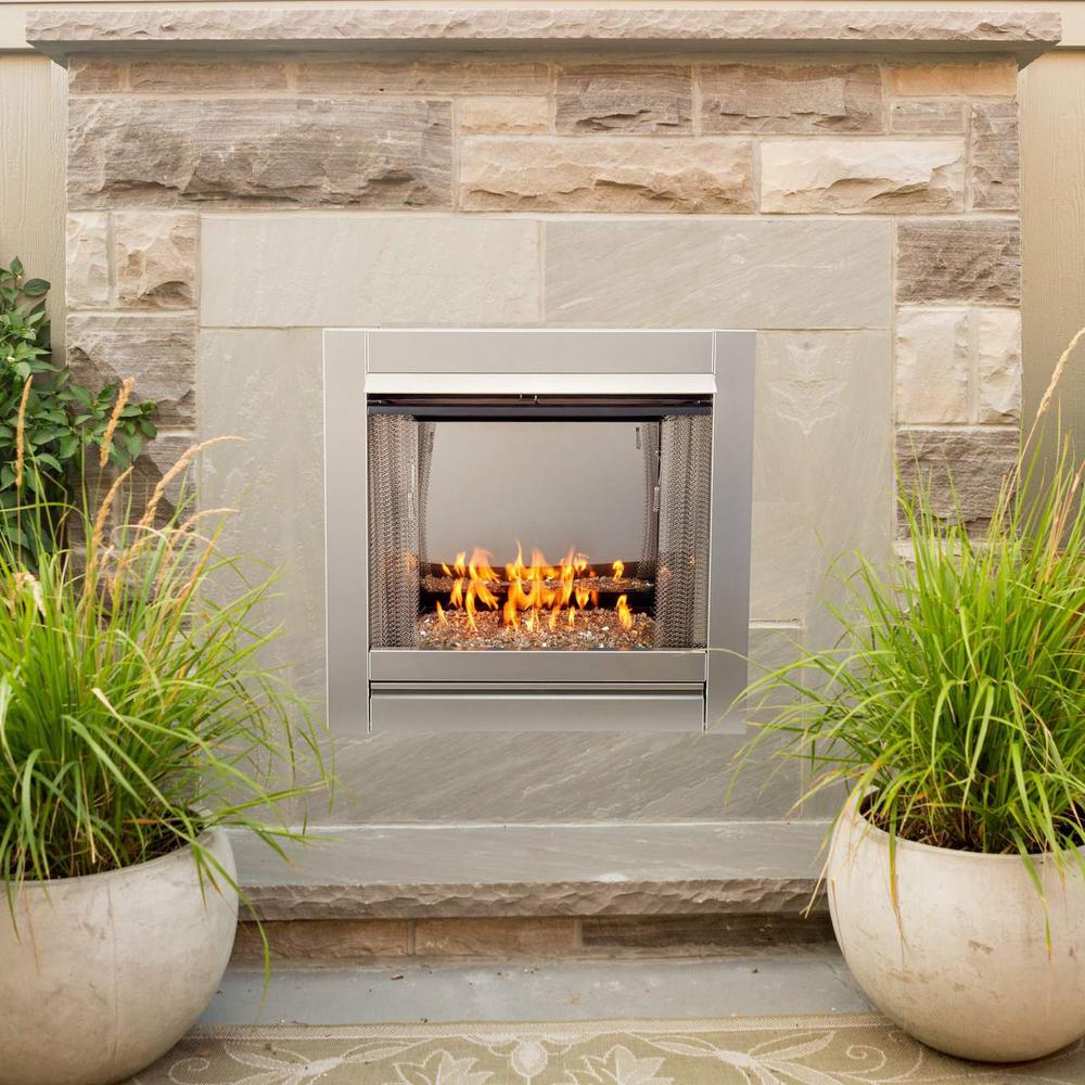 Duluth Forge 31.5 in. Stainless Vent-Free Outdoor Gas Fireplace Insert