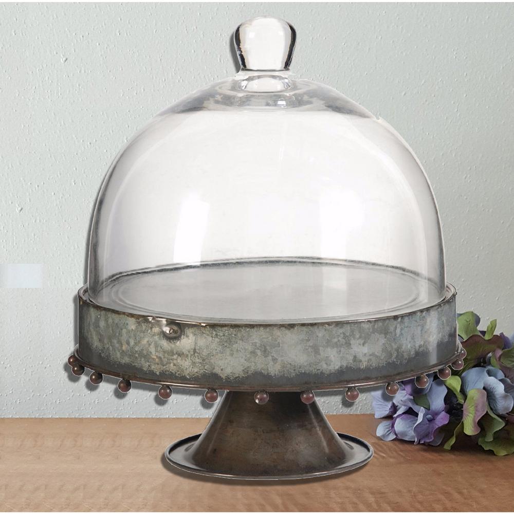 Plate not included Large Glass Display Dome