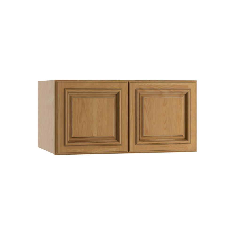 Home Decorators Collection Clevedon Assembled 36x15x24 In Double Door Wall Kitchen Cabinet Toffee Glaze