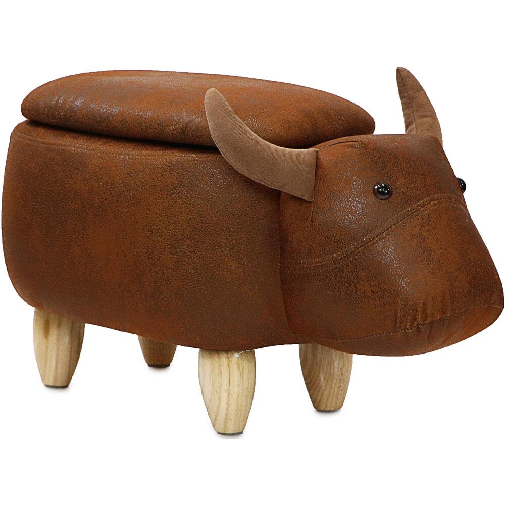 Critter Sitters Brown Cow Animal Shape Storage OttomanCSCOWSTOTTBRN
