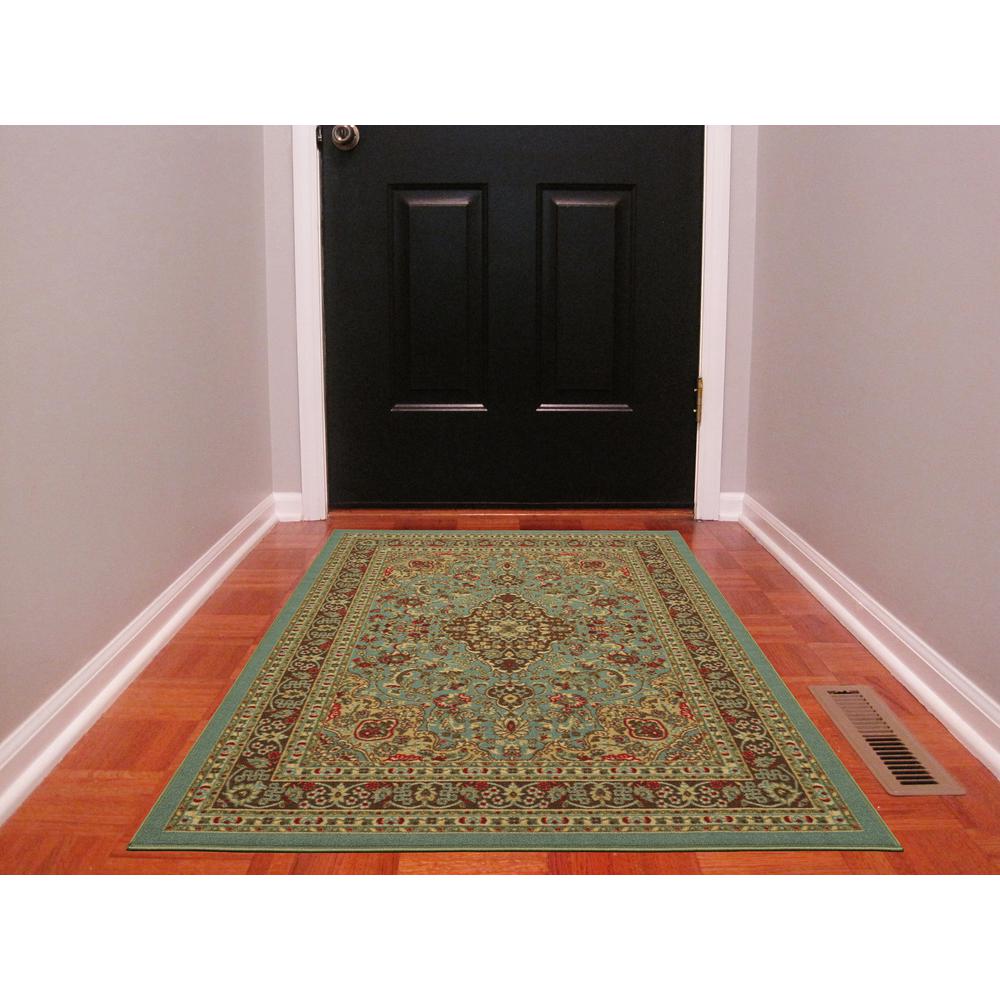 Ottomanson Ottohome Collection Traditional Persian All Over Pattern Design Seafoam 3 Ft X 5 Ft Area Rug Oth2215 3x5 The Home Depot