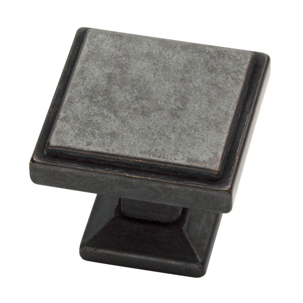 Classic Square 1-1/9 in. (28 mm) Soft Iron Cabinet Knob