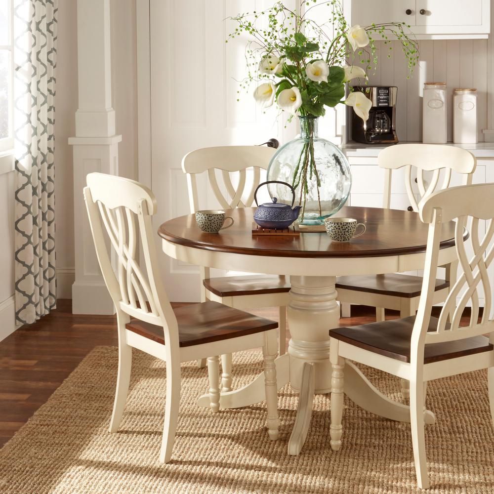 Homesullivan 5 Piece Antique White And Cherry Dining Set 401393w 48 5pc The Home Depot