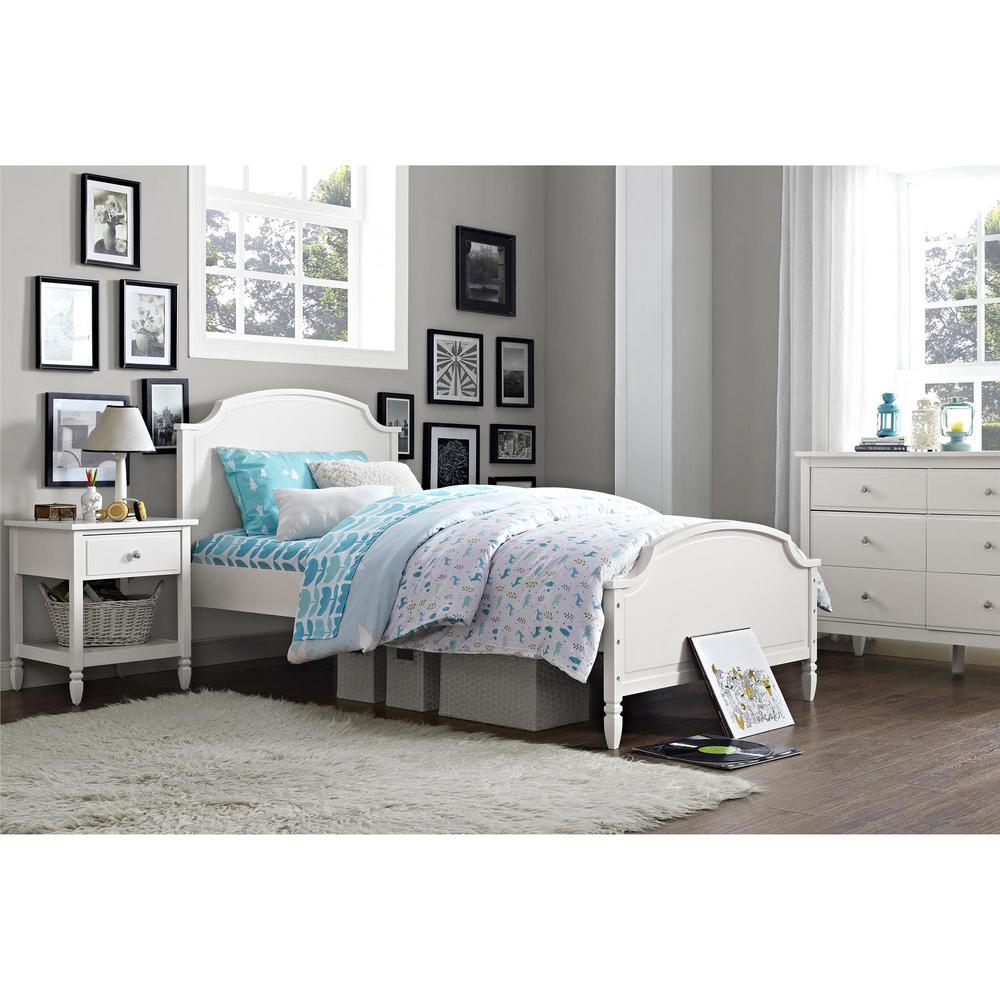 Dorel Living Vivienne Twin Size Wooden Bed Frame In White Fh1010tb Dorel Living Vivienne Twin Size Wooden Bed Frame In White