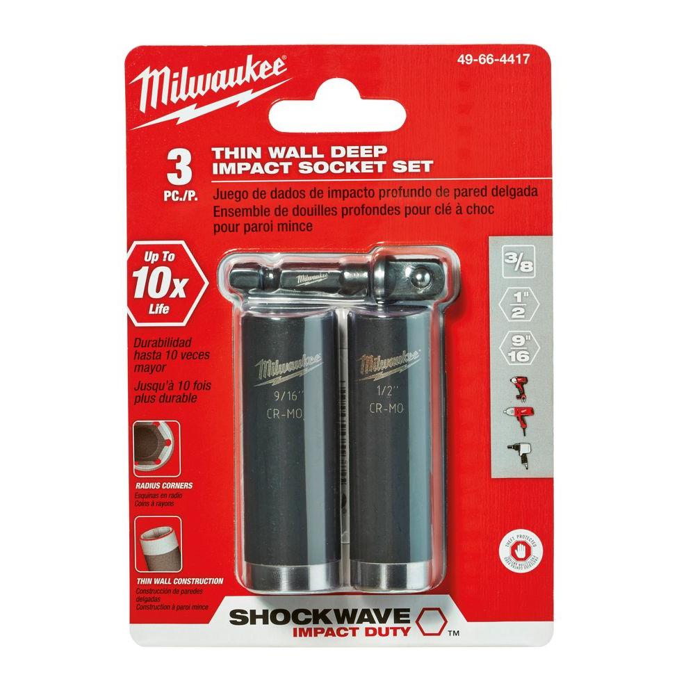 Milwaukee Shockwave Impact Duty Socket Set (3-Pack)-49-66-4417 - The ...