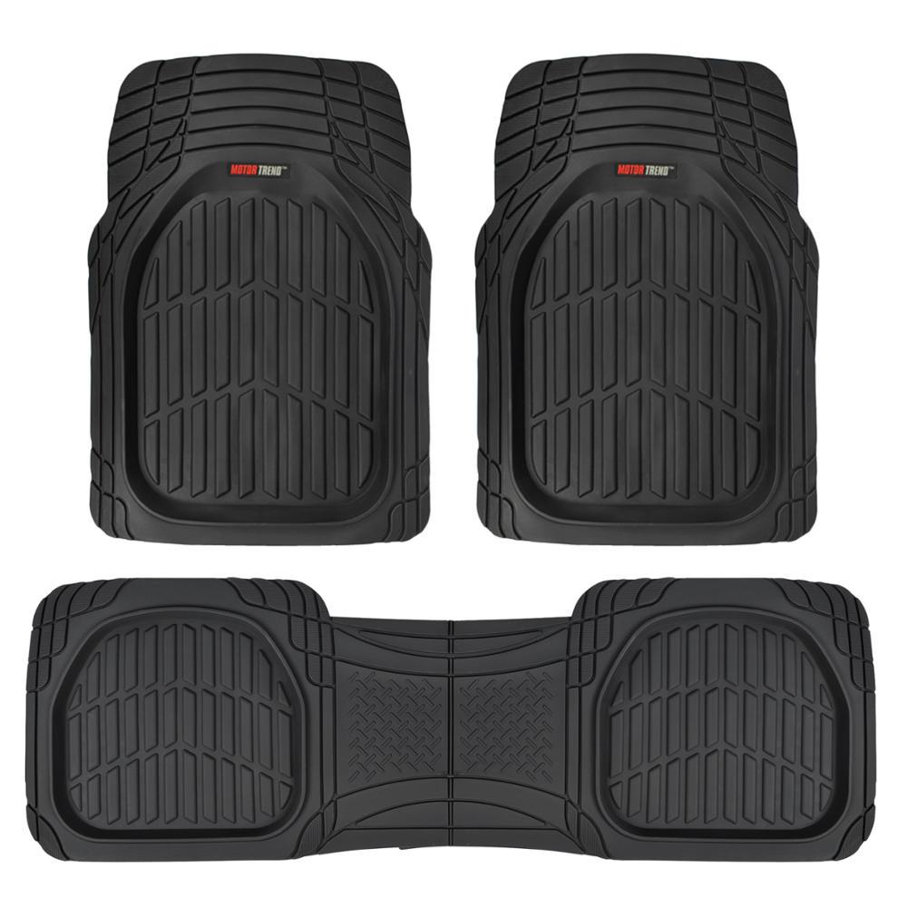 Motor Trend 4-Piece All-Weather Odorless Rubber Car Floor Mats - Heavy Duty Custom Fit