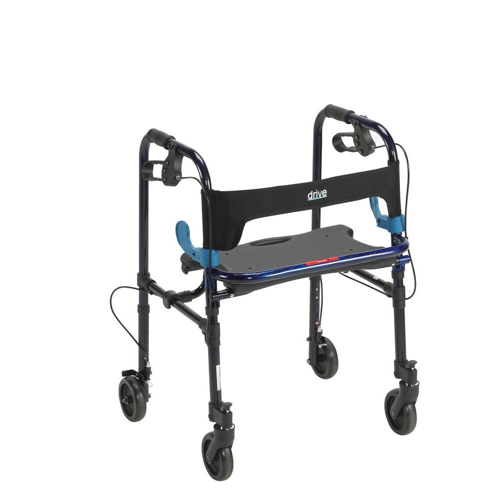Drive Clever Lite Rollator Walker with 5 in. Casters in Flame Blue