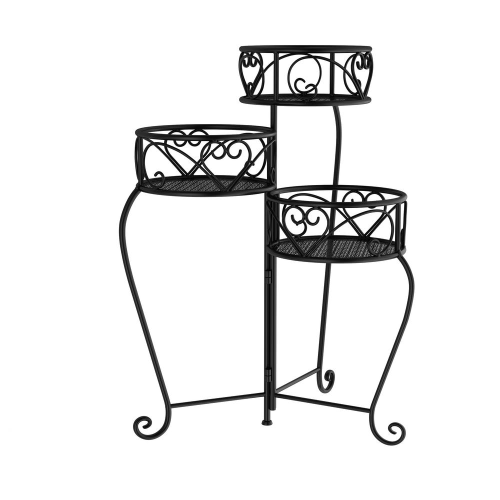 Metal Black Large Plant Pots Planters The Home Depot