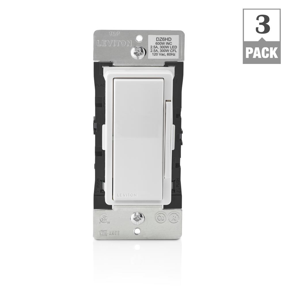 Leviton Decora Smart with ZWave Technology 600Watt Dimmer, White