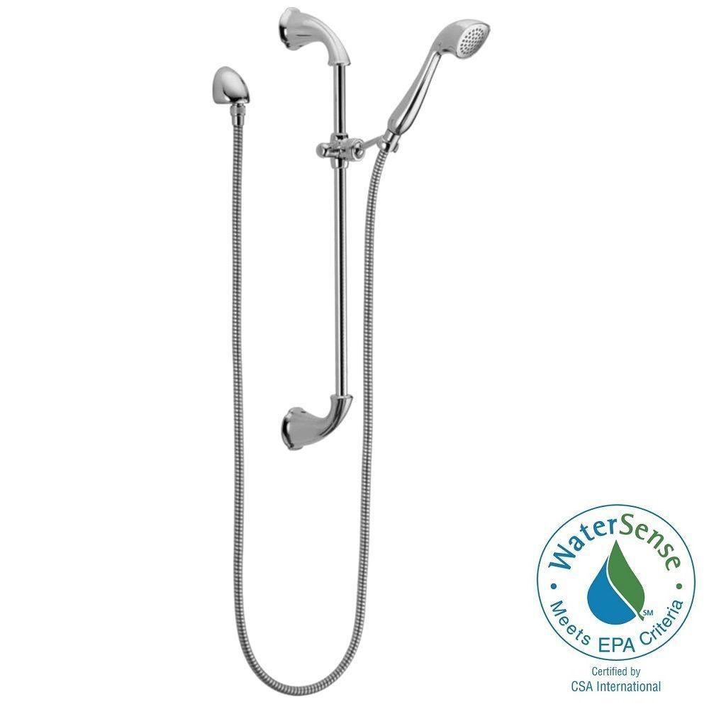 Delta Addison 1 Spray Slide Bar Hand Shower In Chrome 59210 The Delta Addison 1 Spray Slide Bar Hand Shower In Chrome 59210 The Home Depot