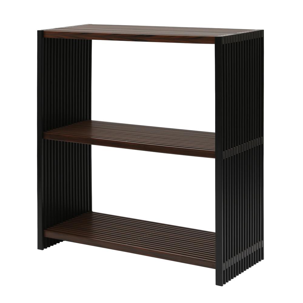 Seville Classics 32 In X 13 25 Folding 3 Tier Ebony And Walnut Seville Classics 32 In X 13 25 Folding 3 Tier Ebony And Walnut