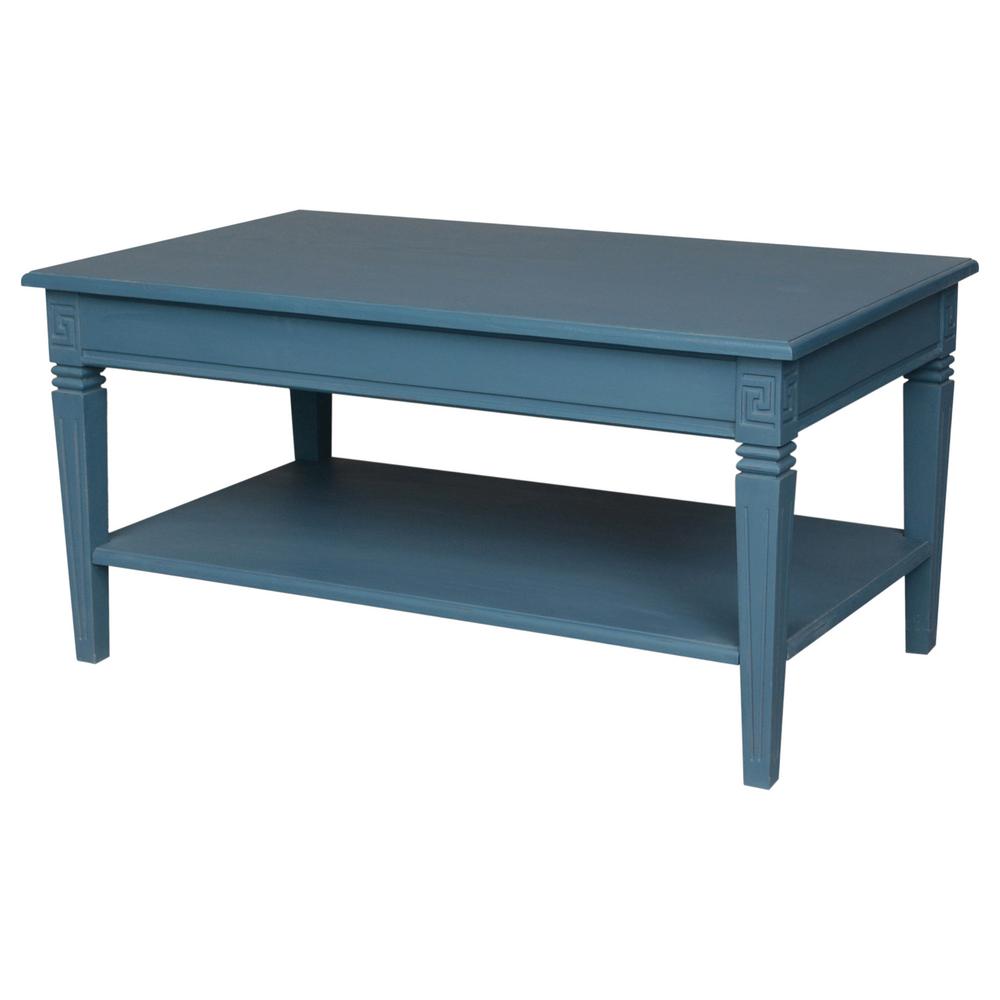 Ashbury Arte Antique Blue Oak Veneer Coffee Table - Antique Style Coffee Table Ashbury Arte Antique Blue Oak Veneer Coffee Table - Antique Style Coffee Table